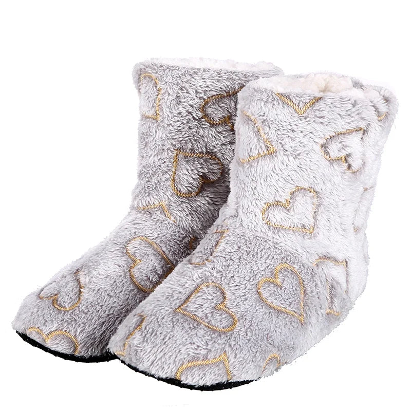 Chausson femme motif coeur