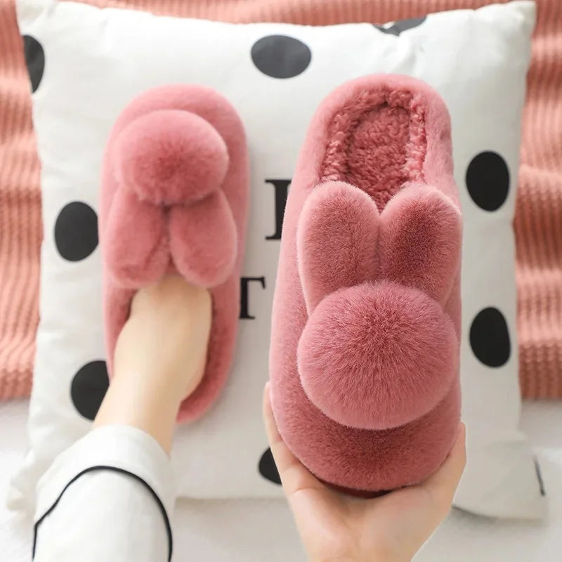 Chausson lapin peluche femme