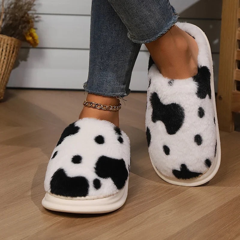 Chausson vache peluche
