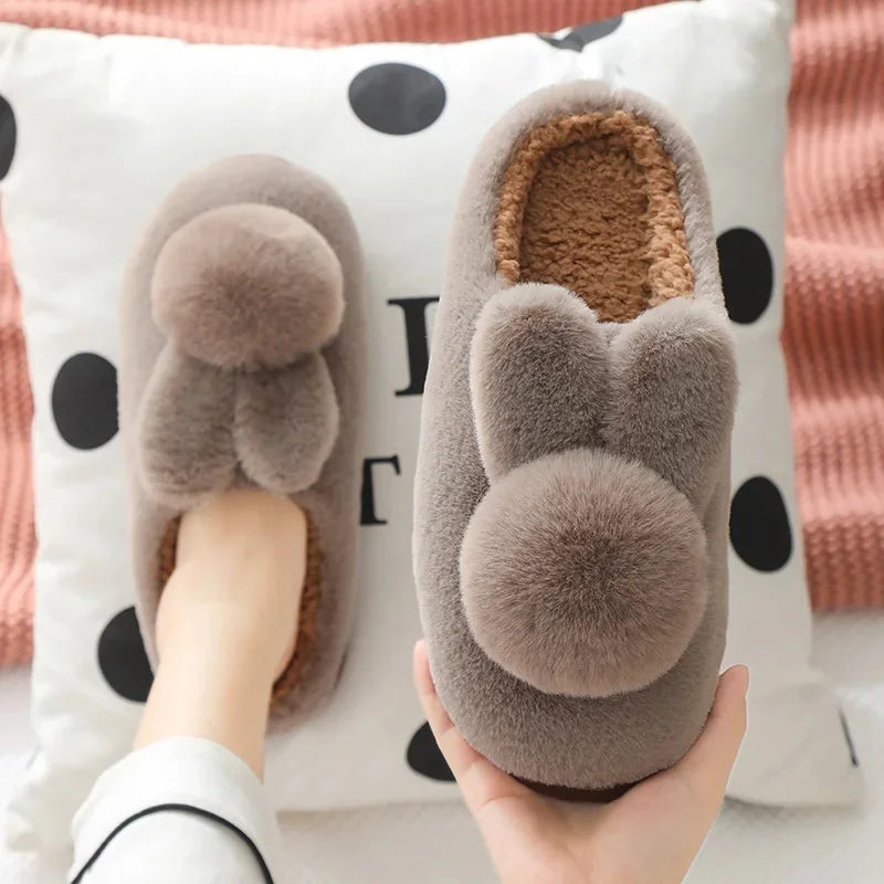 Chausson lapin peluche femme