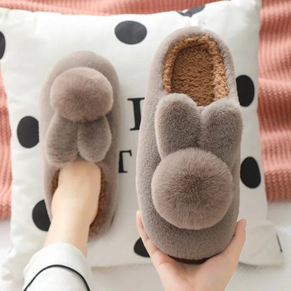 Chausson lapin peluche femme