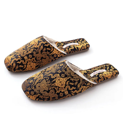 Chausson style chinois velours