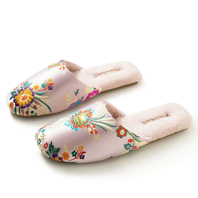 Chausson style chinois velours