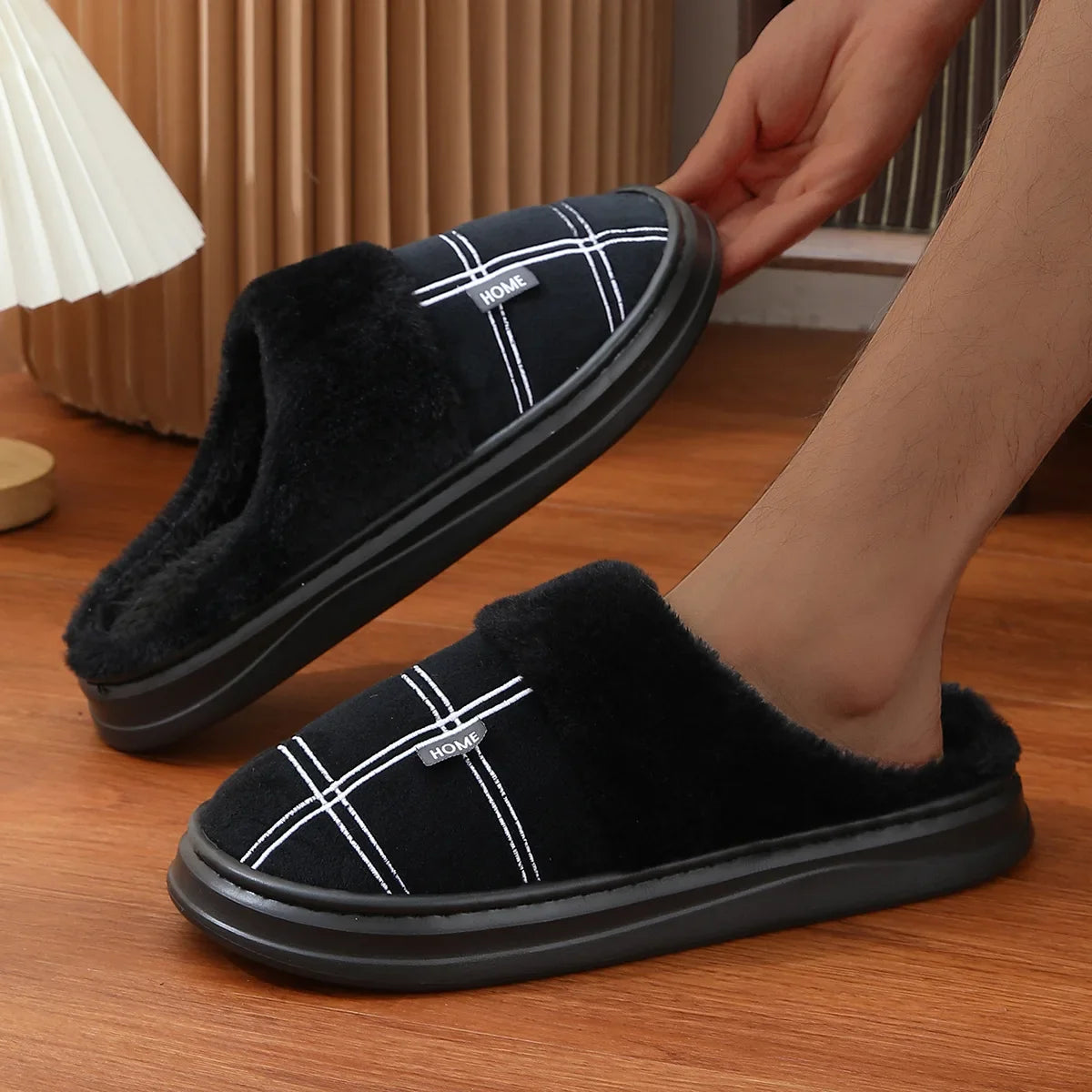 Chausson homme flanelle vichy