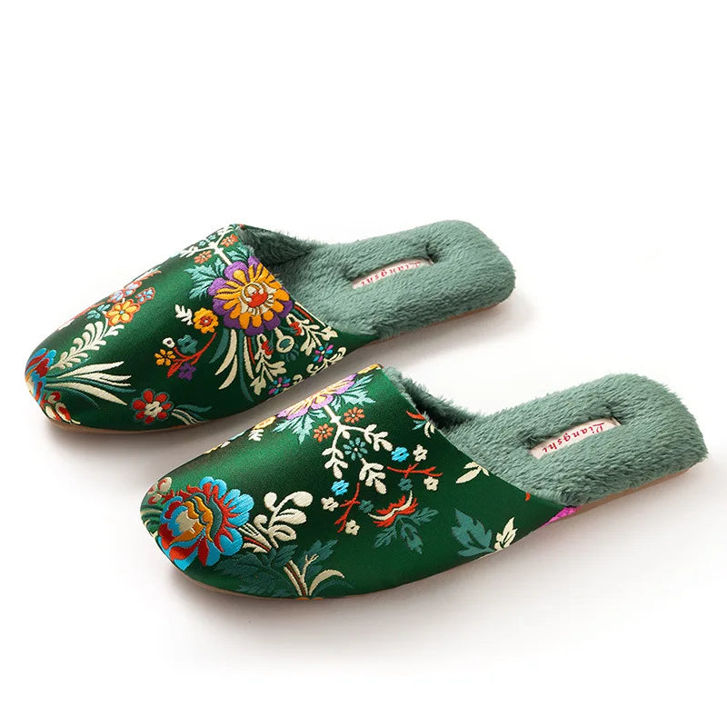 Chausson style chinois velours