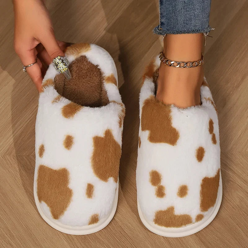 Chausson vache peluche
