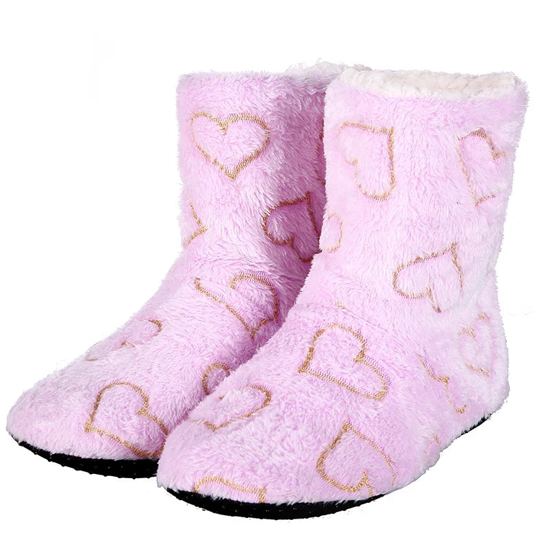 Chausson femme motif coeur