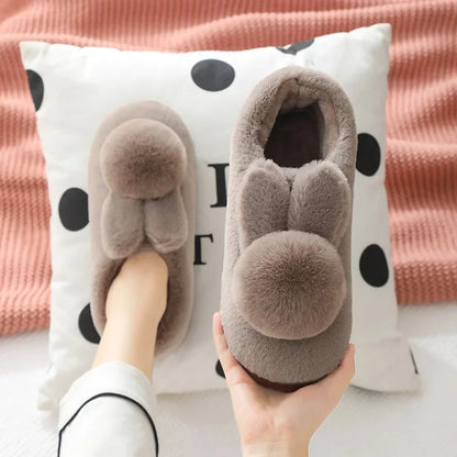Chausson lapin peluche femme