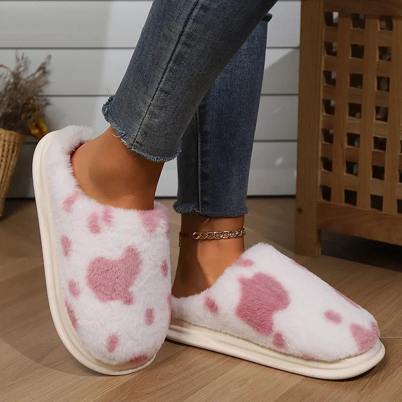Chausson vache peluche