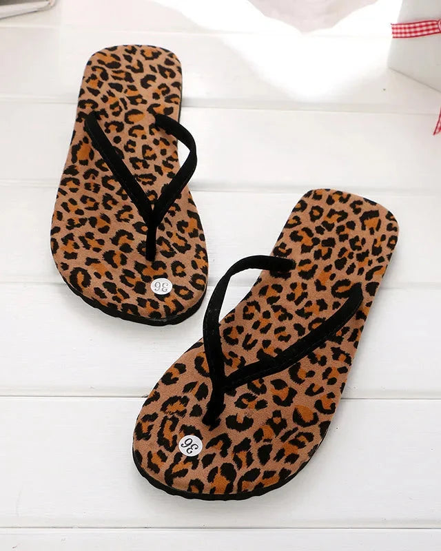 Chausson femme imprimé léopard