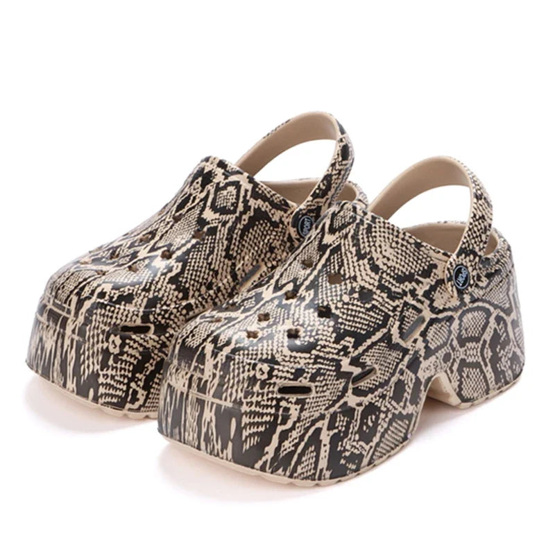 Sandales plateforme femme motif
