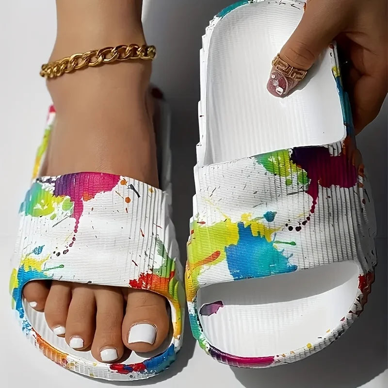 Sandales femme motif taches