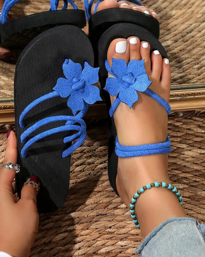 Chaussons femme fleur