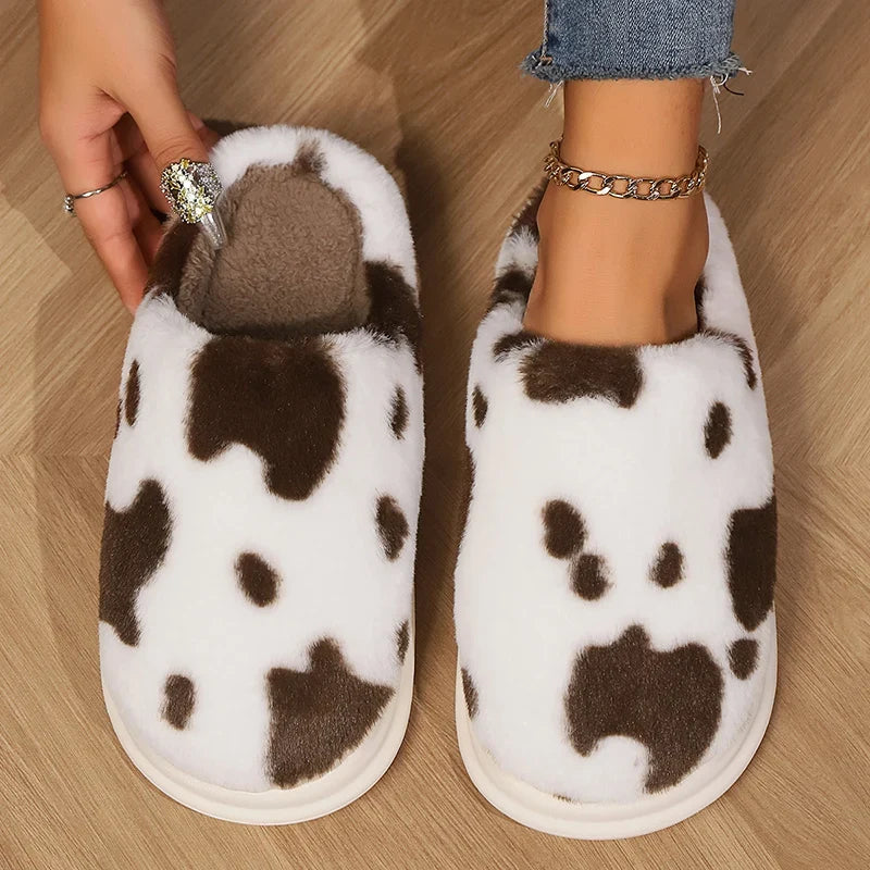 Chausson vache peluche