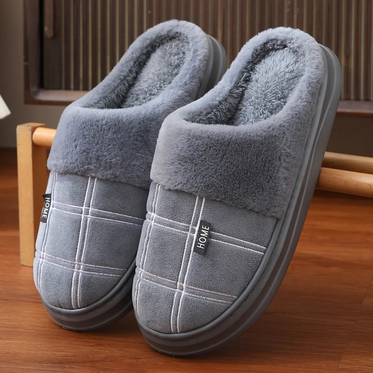 Chausson homme flanelle vichy