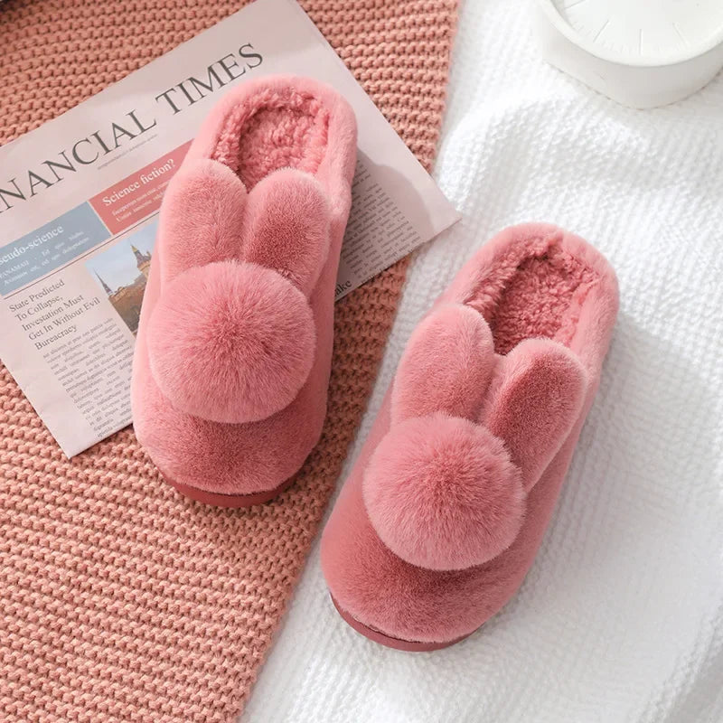 Chausson lapin peluche femme