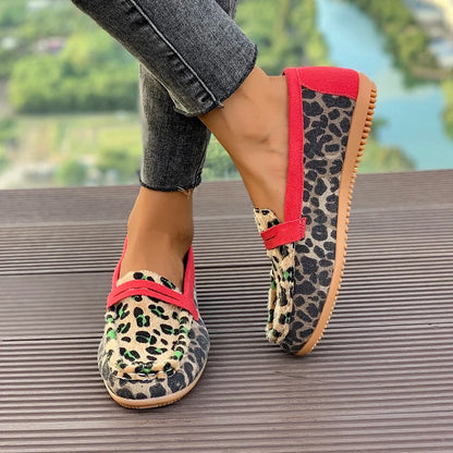 Chausson femme imprimé léopard
