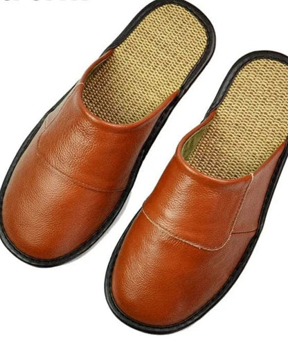 Chausson cuir homme semelle
