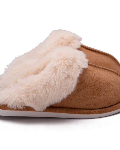 Chaussons imitation daim fourrés