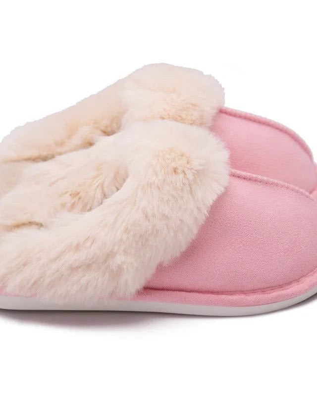 Chaussons imitation daim fourrés