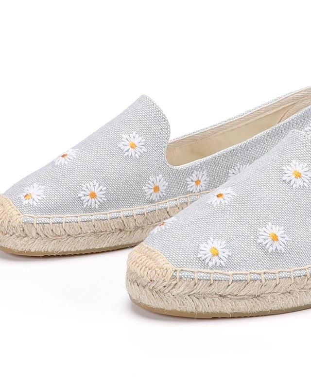 Chausson femme espadrille marguerites