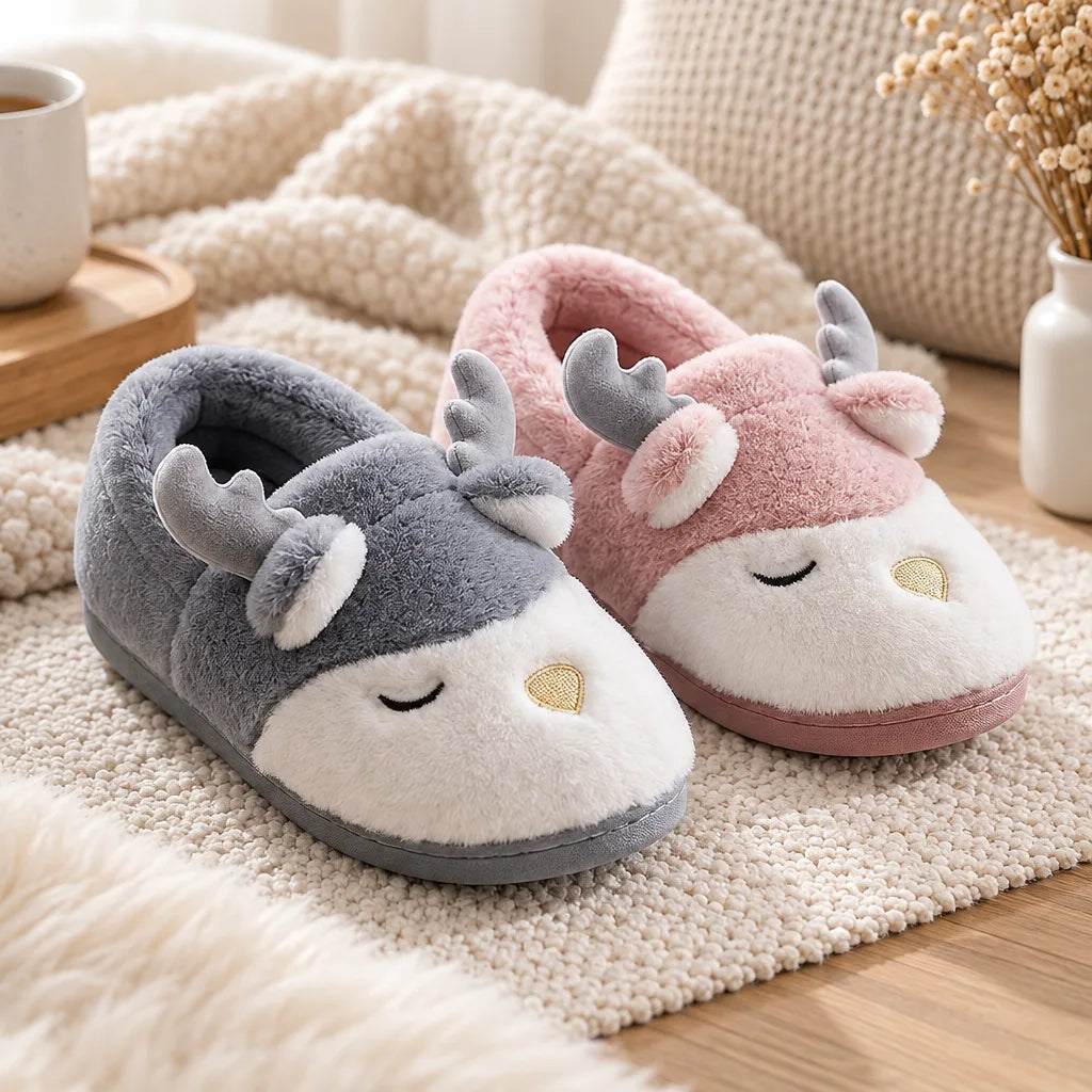 Chausson femme fausse fourrure