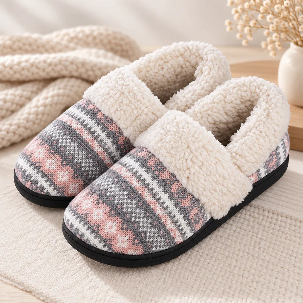 Chausson femme hiver fourré