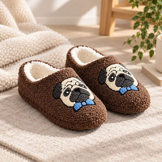 Chausson femme carlin peluche