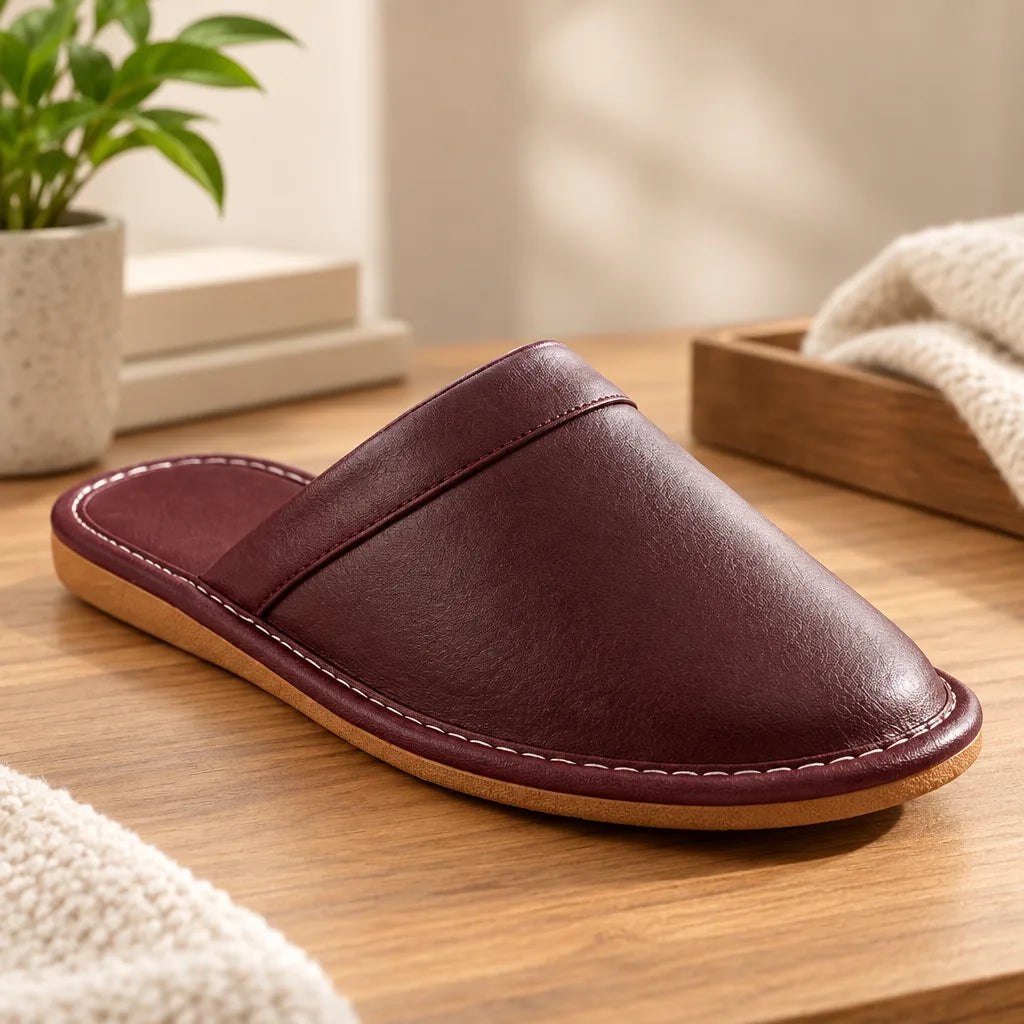 Chausson cuir pu homme