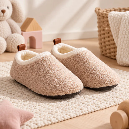 Chausson enfant peluche effet