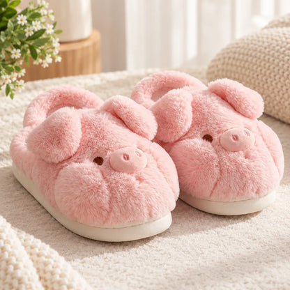 Chausson cochon rose femme