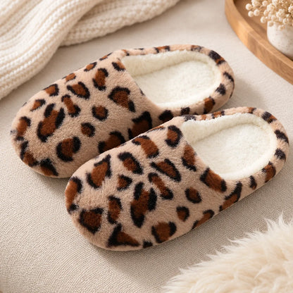 Chausson femme imprimé léopard