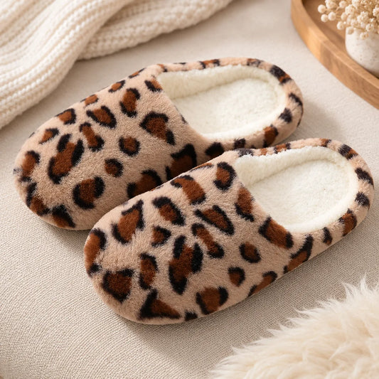 Chausson femme imprimé léopard