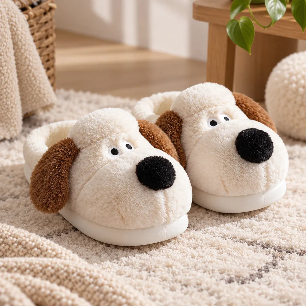 Chausson chien cartoon peluche
