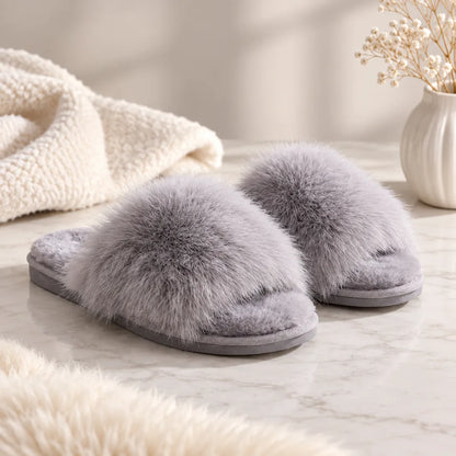 Chausson sandale femme poilu