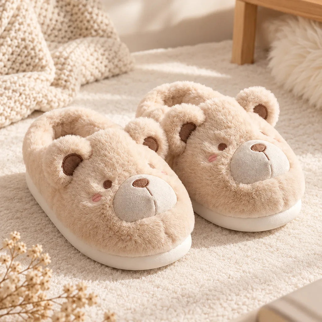 Chaussons animaux femme hiver