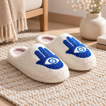 Chausson main protectrice bleu