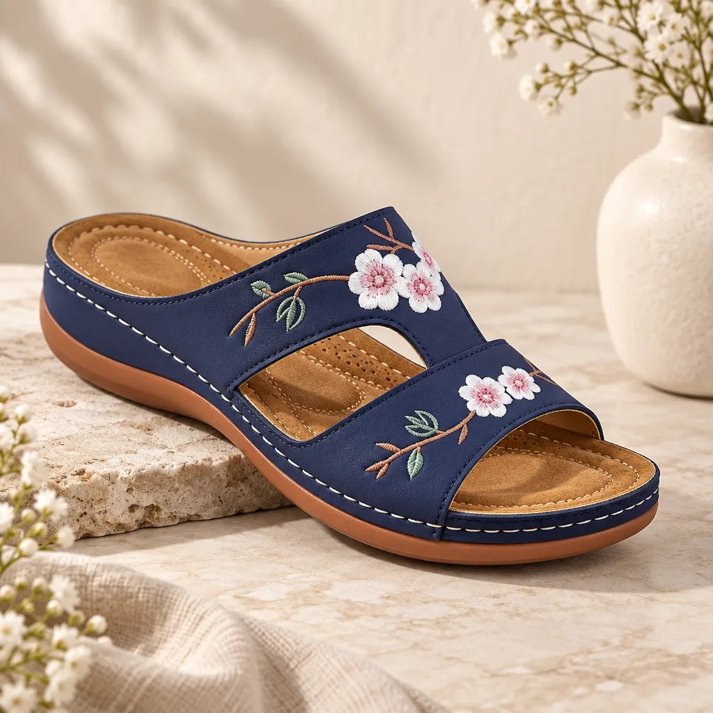 Sandales femme broderie florale