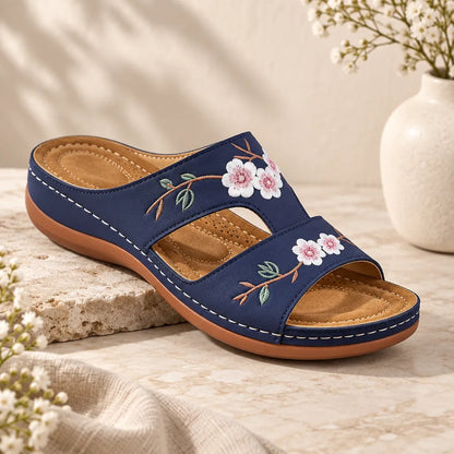 Sandales femme broderie florale