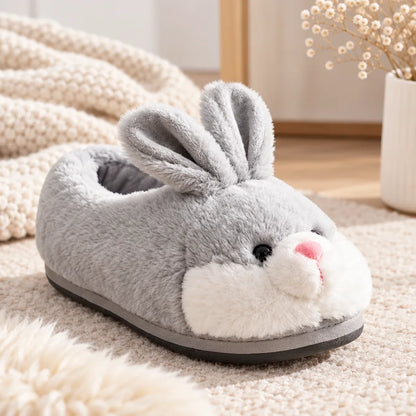Chausson lapin femme gris