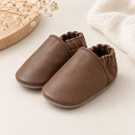 Chausson bebe cuir souple