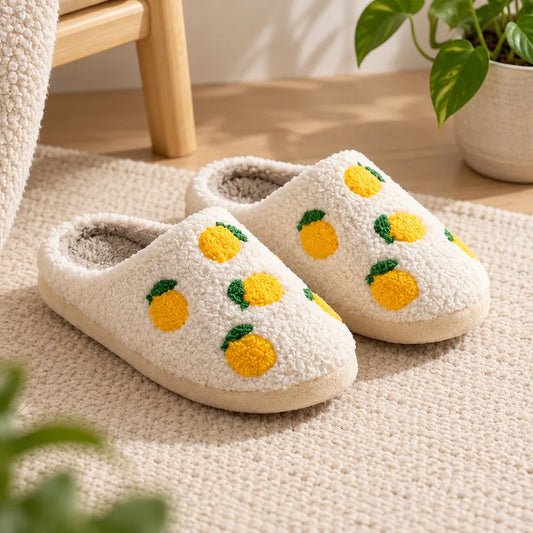 Chausson femme motif fruit