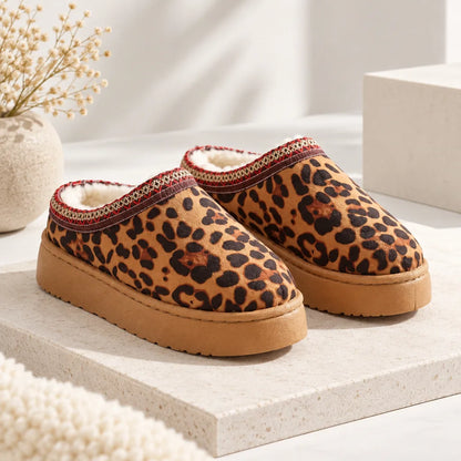 Chausson plateforme femme motif