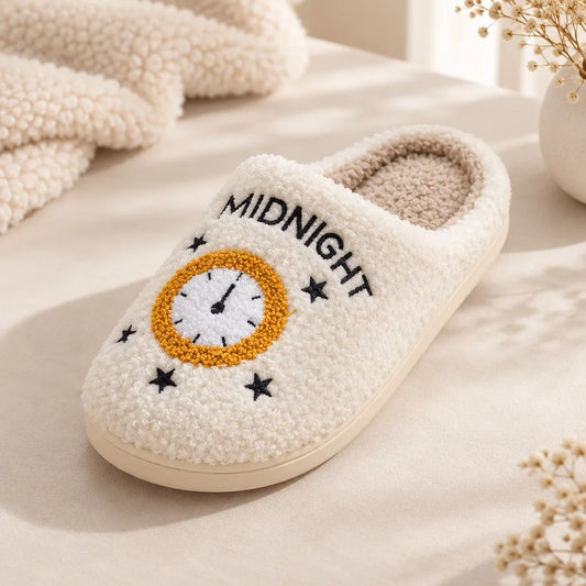 Chausson femme horloge beige