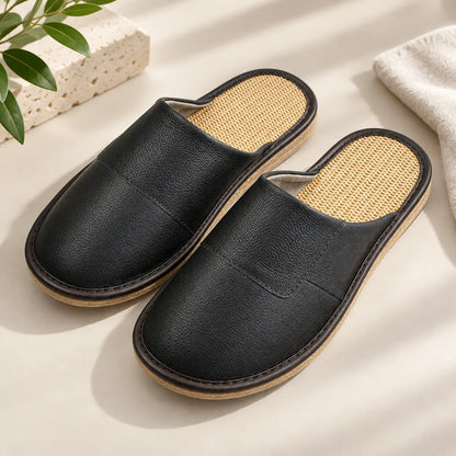 Chausson cuir homme semelle