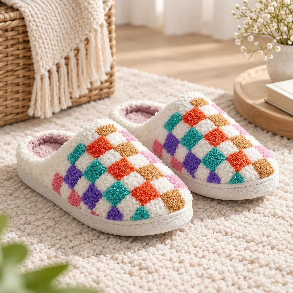 Chausson pantoufle coton semelle
