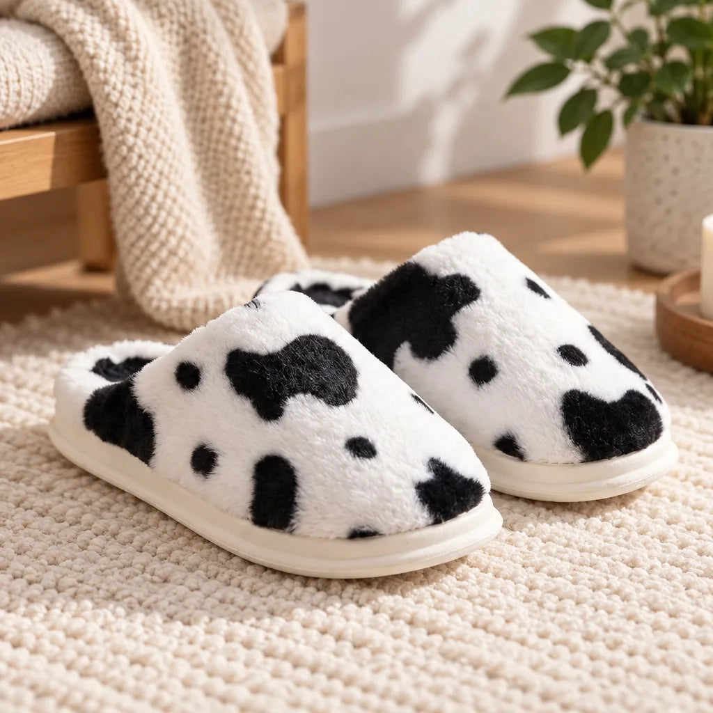 Chausson vache peluche