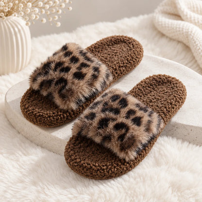 Chausson femme motif léopard