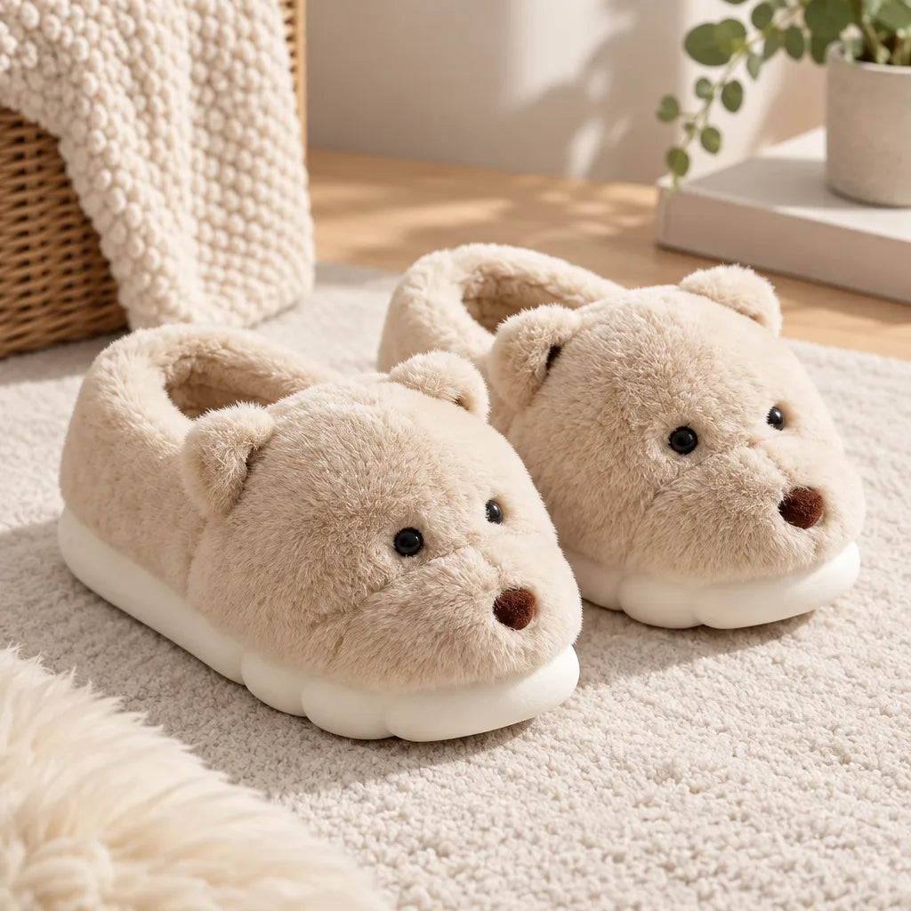 Chausson chien beige