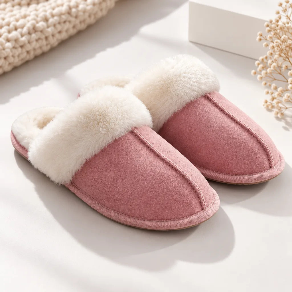 Chausson femme imitation daim